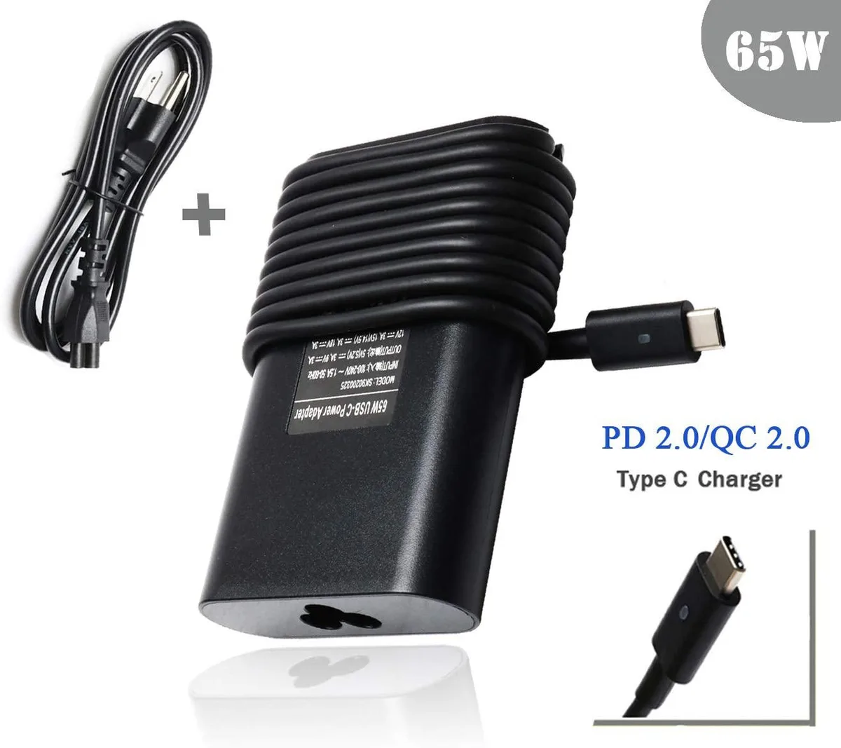 myVolts myVolts 65W USB-C Laptop Charger for Dell XPS Latitude — product photo