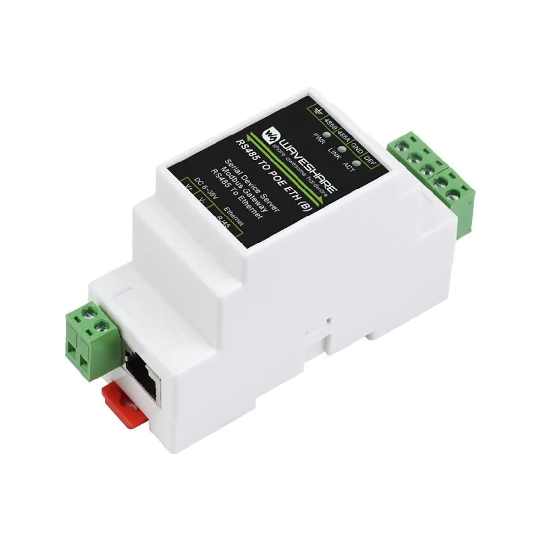 LORDWORLD LORDWORLD RS485 to RJ45 Ethernet Serial Server PoE Rail-Mount Development Board — product photo