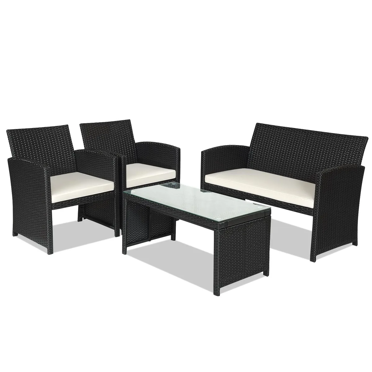SlickBlue SlickBlue 4-Piece Rattan Patio Set White — product photo