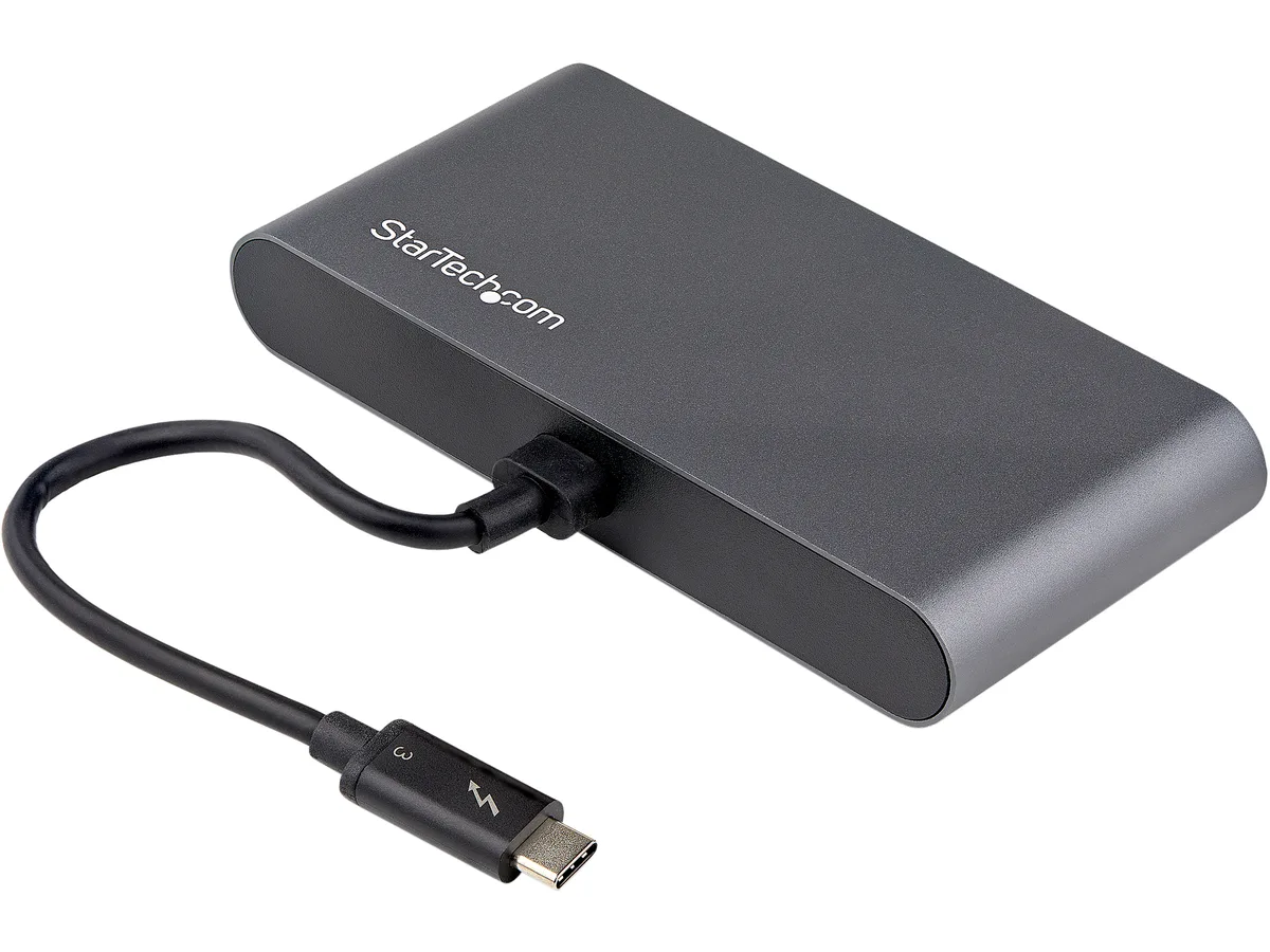 STARTECH STARTECH TB3DKM2HDL Thunderbolt 3 docking station dual 4K 60Hz HDMI USB-A Gigabit 28cm cable — product photo