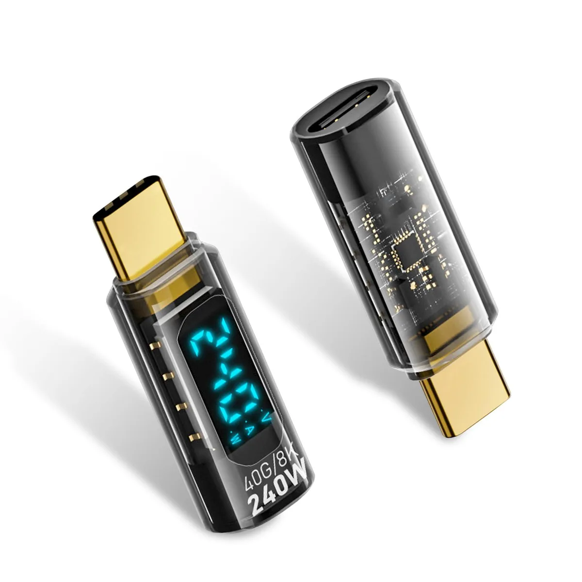 BUCIER BUCIER USB C male to female converter transparent 240W 40Gbps — product photo