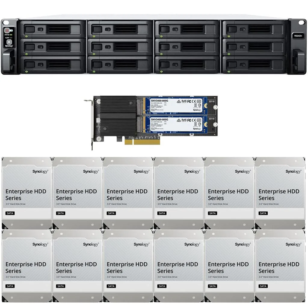 Synology Inc. Synology RS2423+ 12-Bay Rackmount NAS 8GB 144TB 1.6TB Cache — product photo
