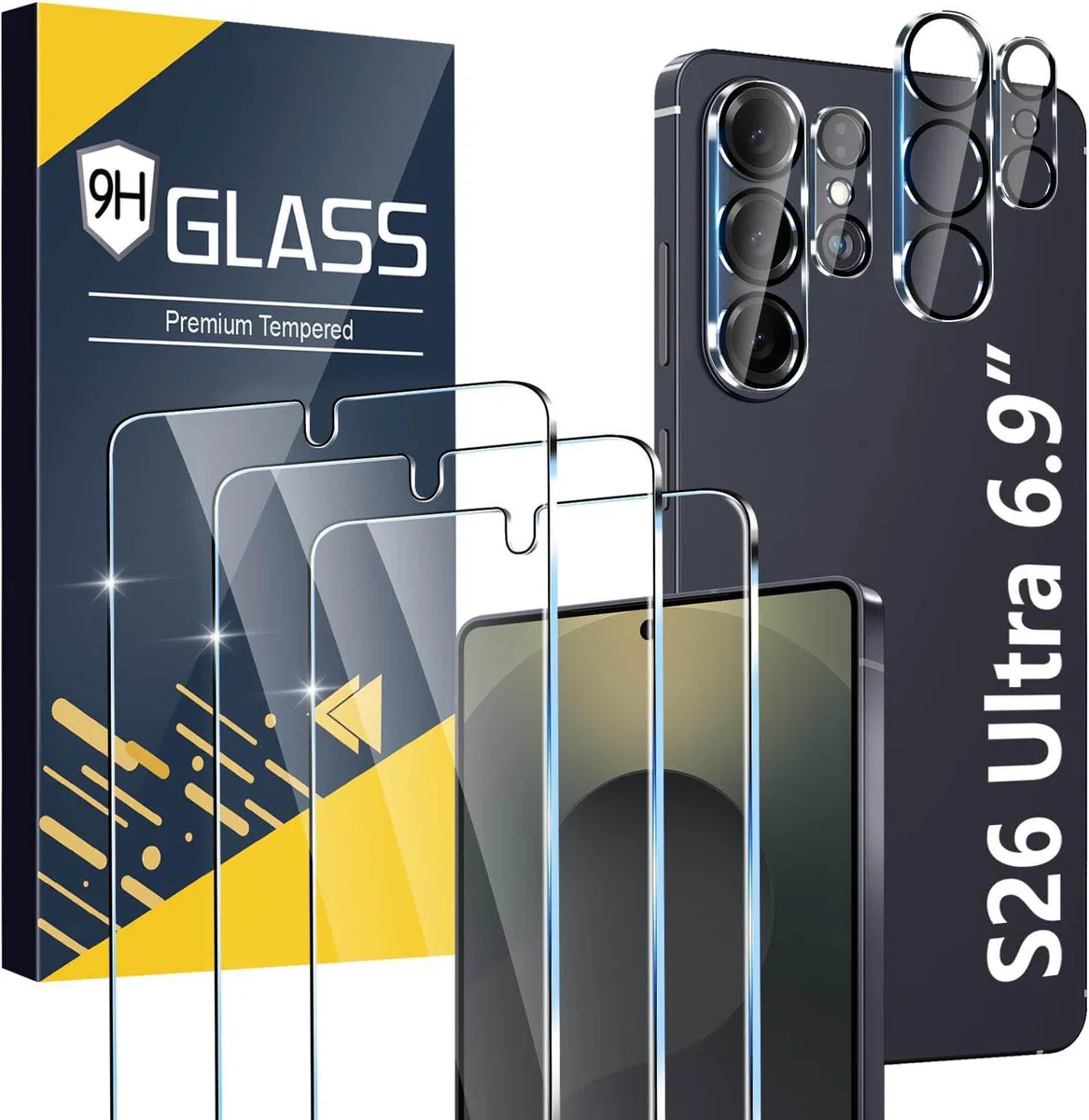 BONAEVER BONAEVER 6 Pack Screen &amp; Camera Lens Protectors for Galaxy S26 Ultra 6.9 Inch — product photo