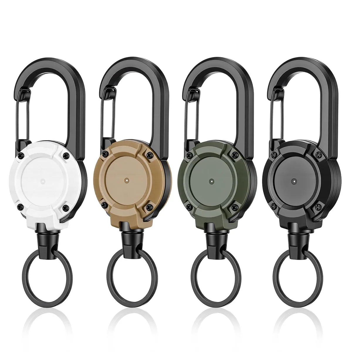  FNANJWQ 5428GIVK6148 4pcs Retractable Keyholder ABS + Steel Wire 4.84 × 1.57 × .98 in — product photo