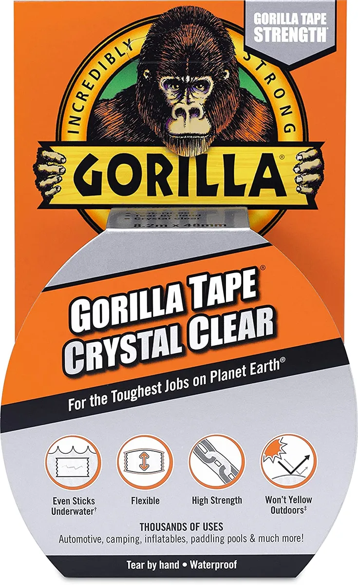 Gorilla Gorilla Crystal Clear Duct Tape 1.88" x 9 yd (48mm x 8.2m) Clear — product photo