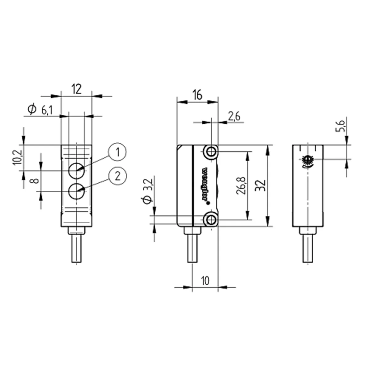 Wenglor Wenglor HK12PA PNP reflex sensor 120 mm range 10...30 V DC IP67 — product photo