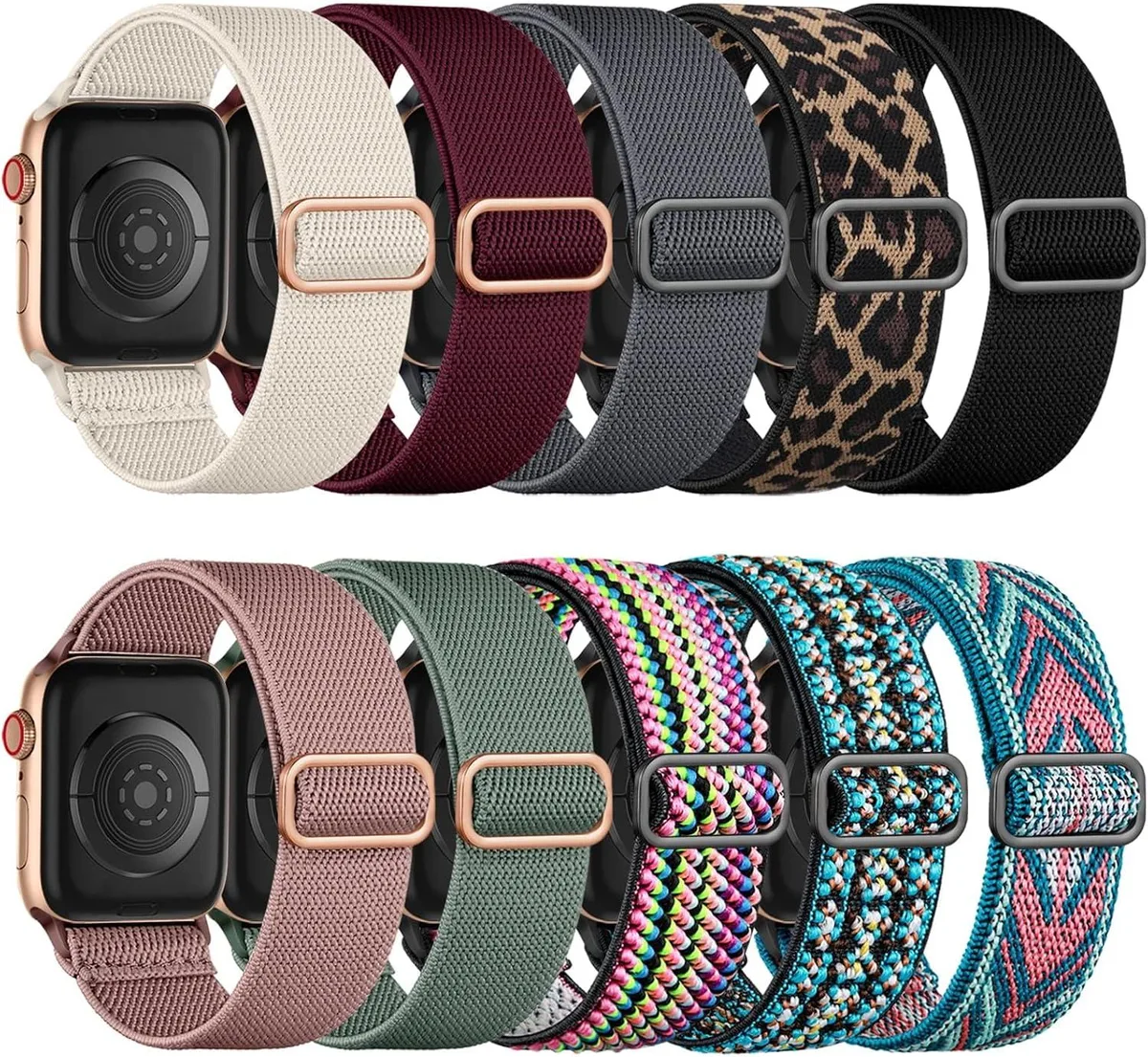 ETEIZU ETEIZU 10 Pack Stretchy Solo Loop Watch Band 38-49mm — product photo