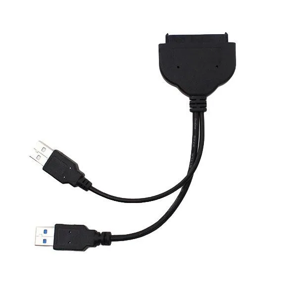 Black USB 3.0 to SATA 22P adapter cable, 28mm long, 64g