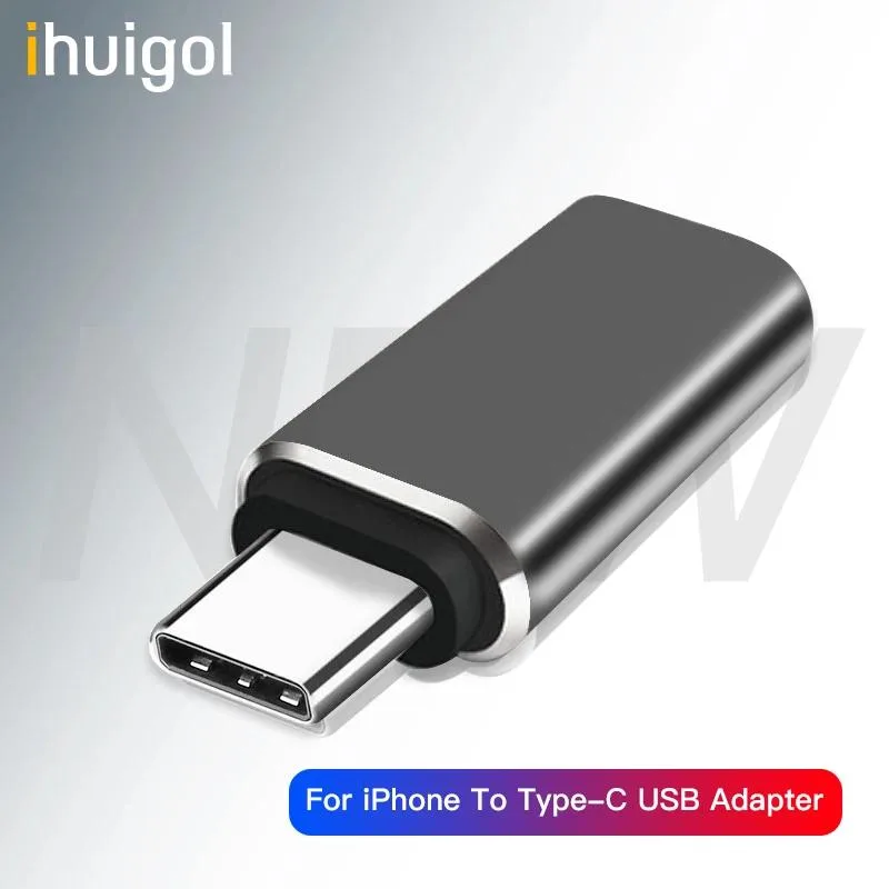 Hetai Tech Hetai Tech Lightning Female to USB-C Male Adapter — Black/Silver/Gold/Rose Gold — product photo