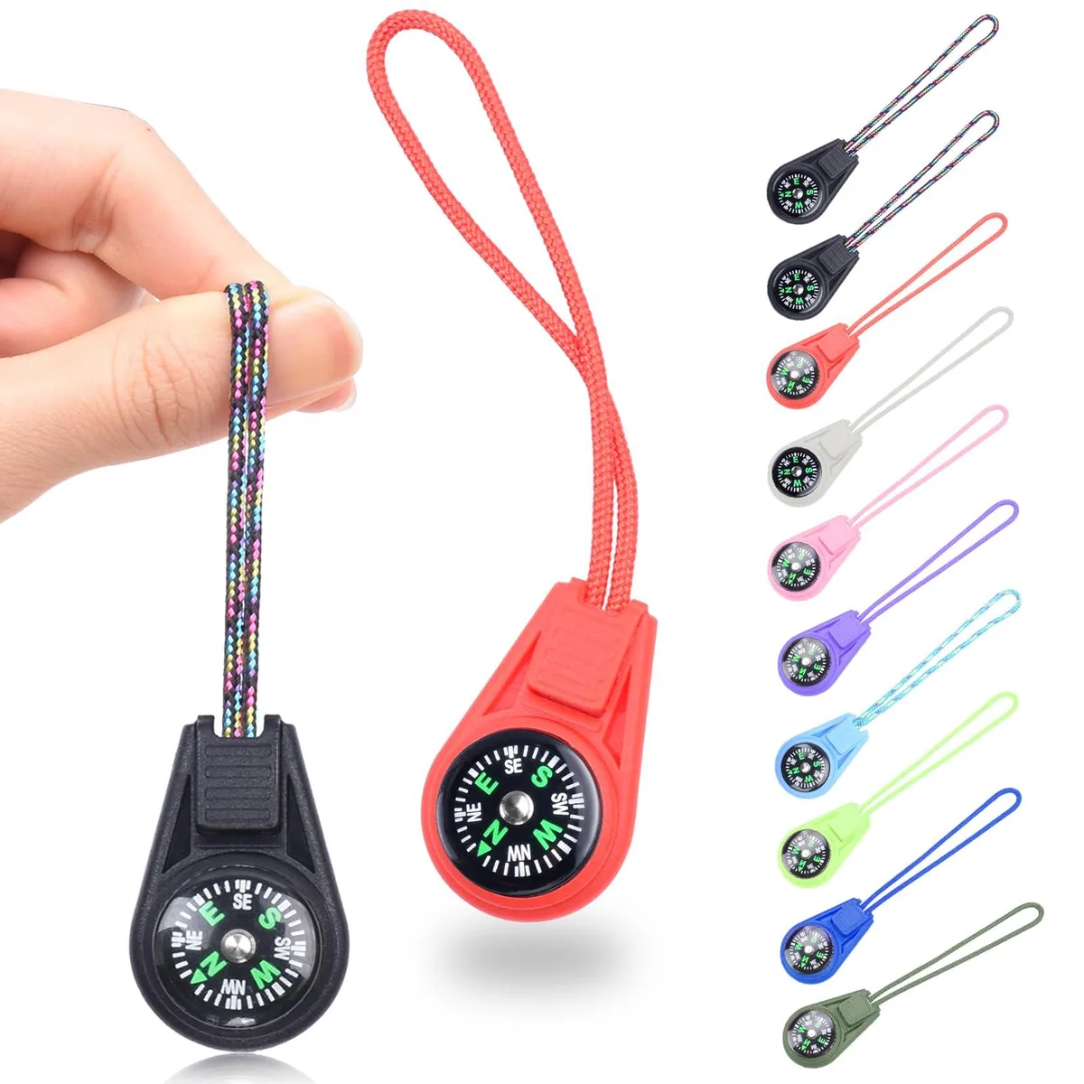  CooBigo 10 Pack Mini Compass 20mm 70mm Strap White — product photo