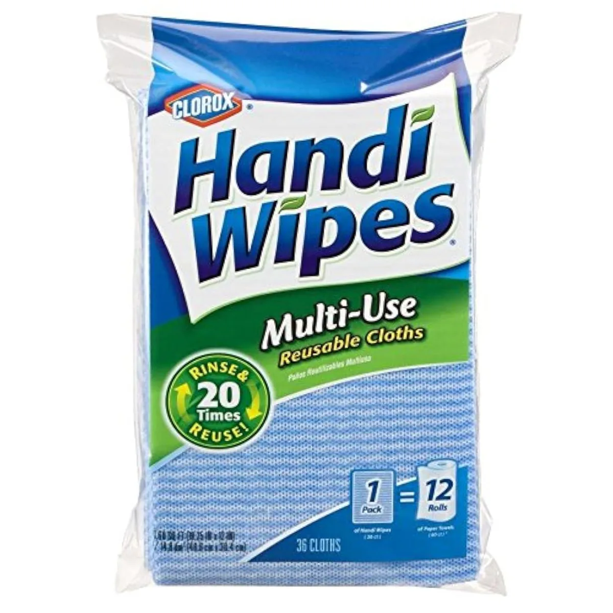 White reusable cleaning cloths in a pack of 36