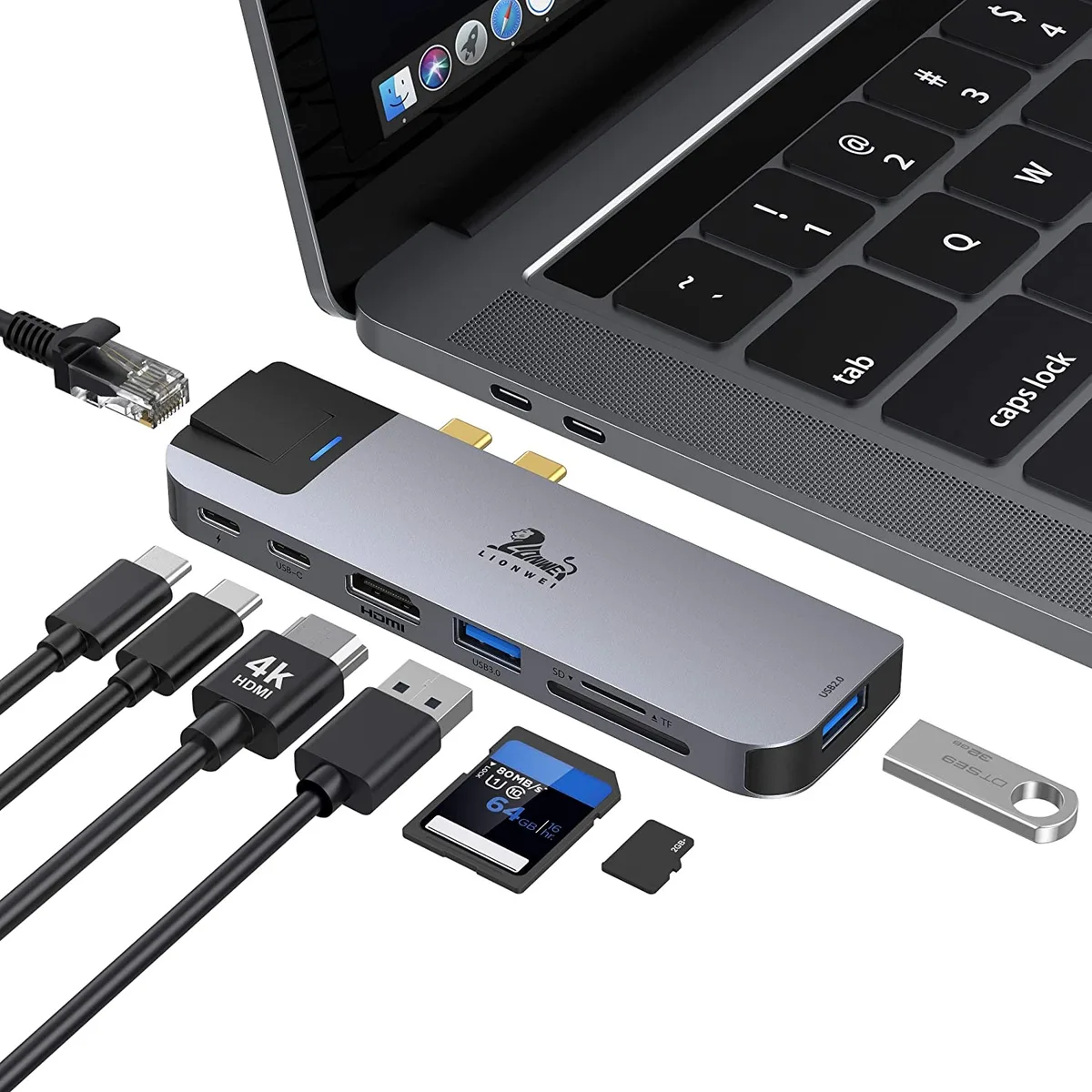 EVESKY EVESKY 8-in-2 USB-C Docking Station for MacBook Pro/Air — product photo