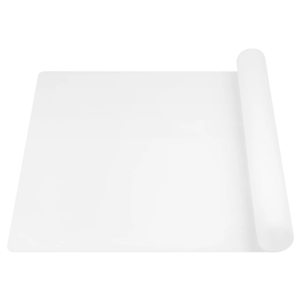 Large white translucent silicone counter mat, 23.62 by 15.75 inches, 1.1 mm thick