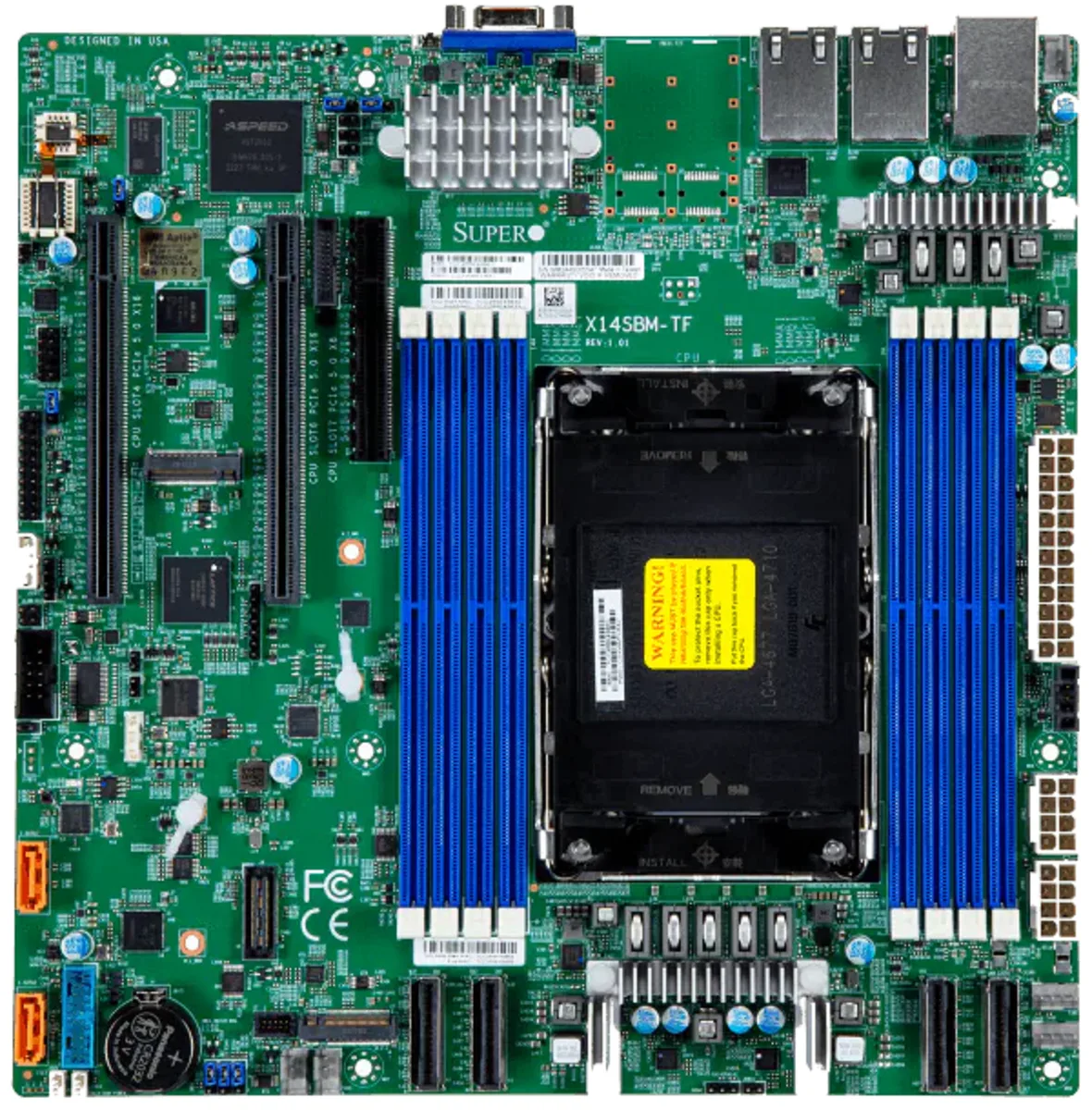 Supermicro Supermicro MBD-X14SBM-TF-O server motherboard, LGA 4710, DDR5 6400, 10GbE — product photo