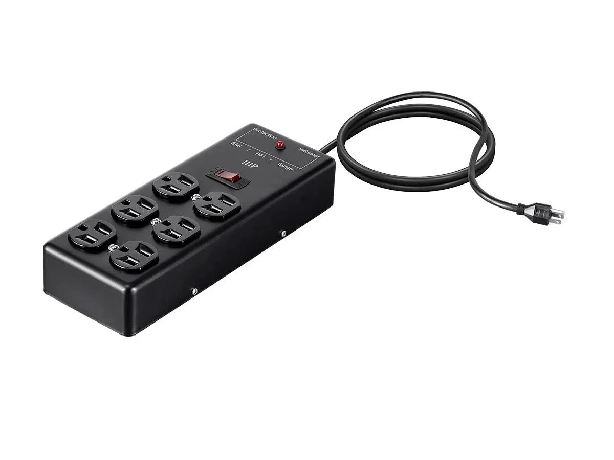 Monoprice Inc. Monoprice 135100 Surge Protector 6 Outlet Metal 540 Joules 6ft Cord — product photo