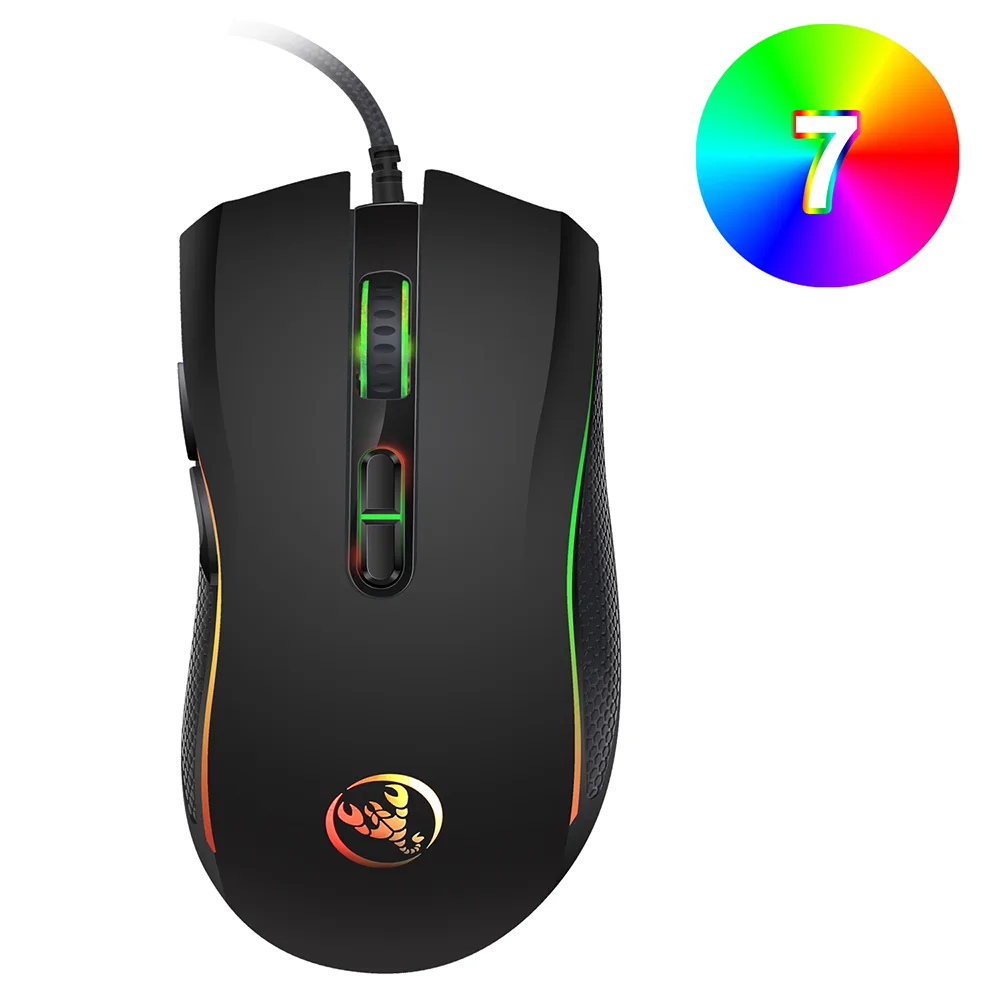ESTONE ESTONE A869 Gaming Mouse 3200 DPI 7 Button 7 Color LED Black — product photo