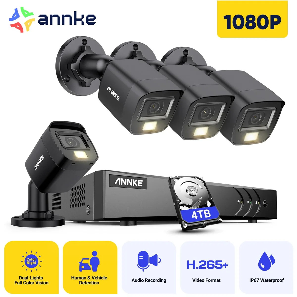 Annke Annke 8CH Wired Outdoor Security Camera System 4TB HDD Black — product photo