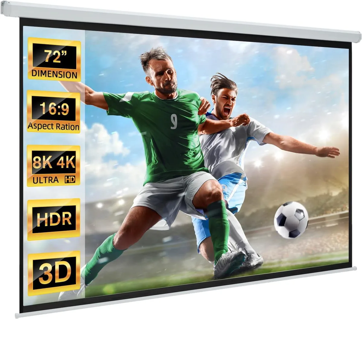 YODOLLA 72" 16:9 Motorised Projector Screen White — product photo