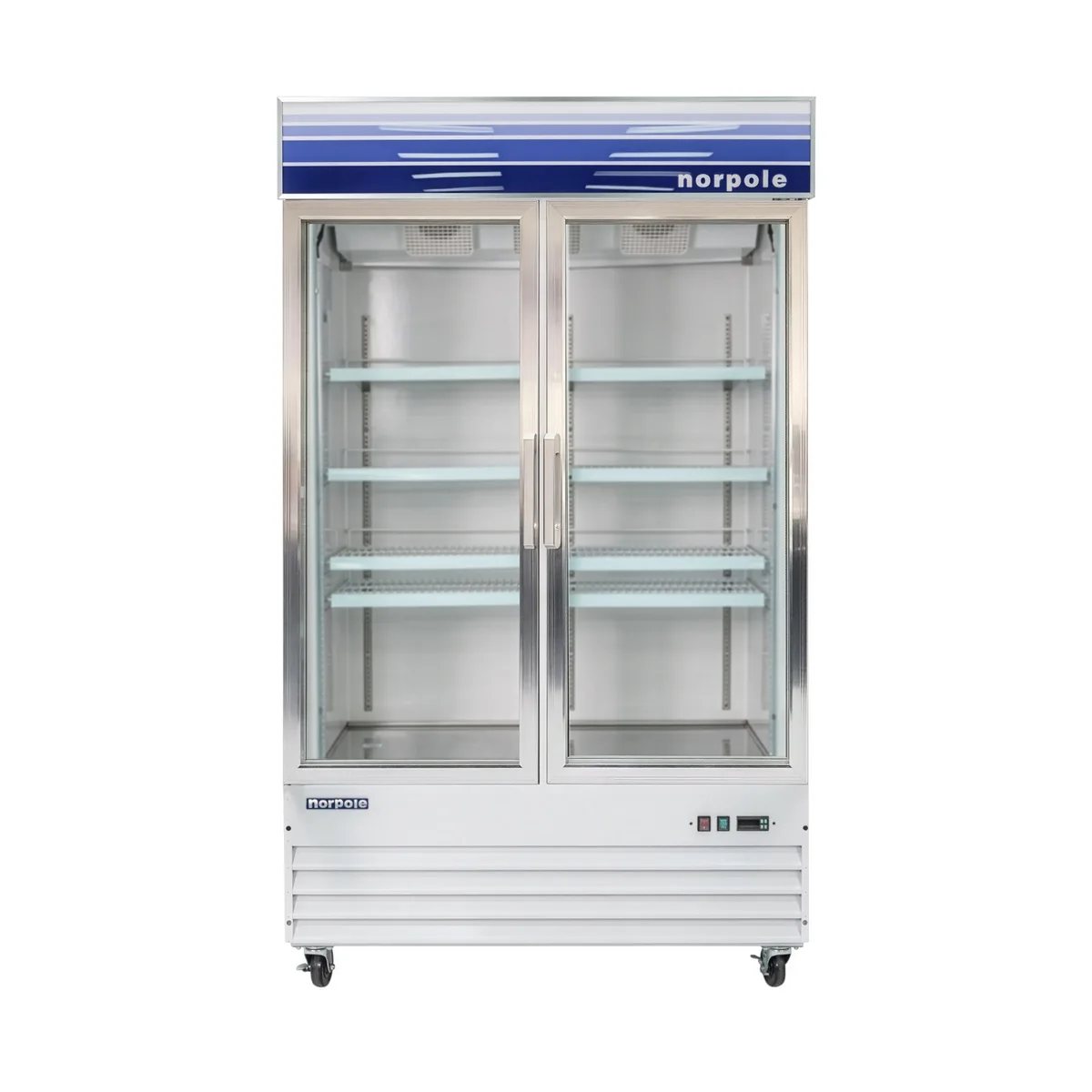 Magic Chef Magic Chef Commercial 29 cu. ft. 2-Sliding Glass Door Refrigerator White — product photo