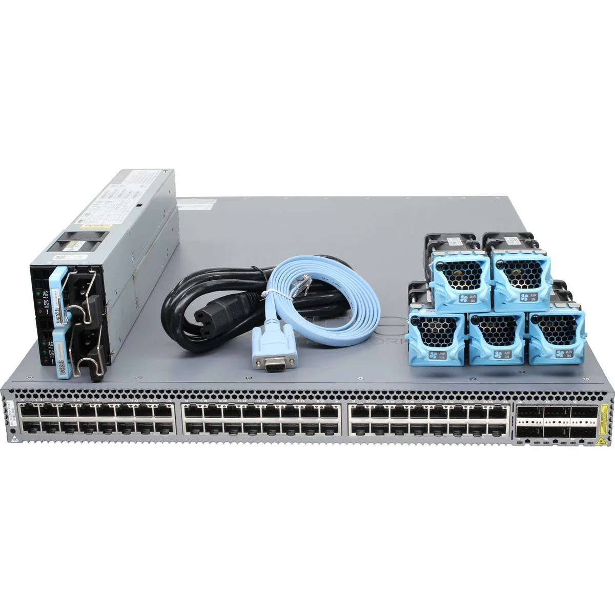 HPE Juniper Networking HPE Juniper Networking QFX5100-48T-AFI 48-port 10GbE RJ45 6-port 40GbE QSFP+ network switch — product photo