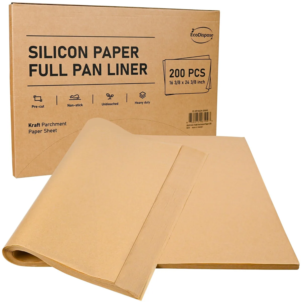 Stack of 200 unbleached parchment sheets 16 by 24 inches