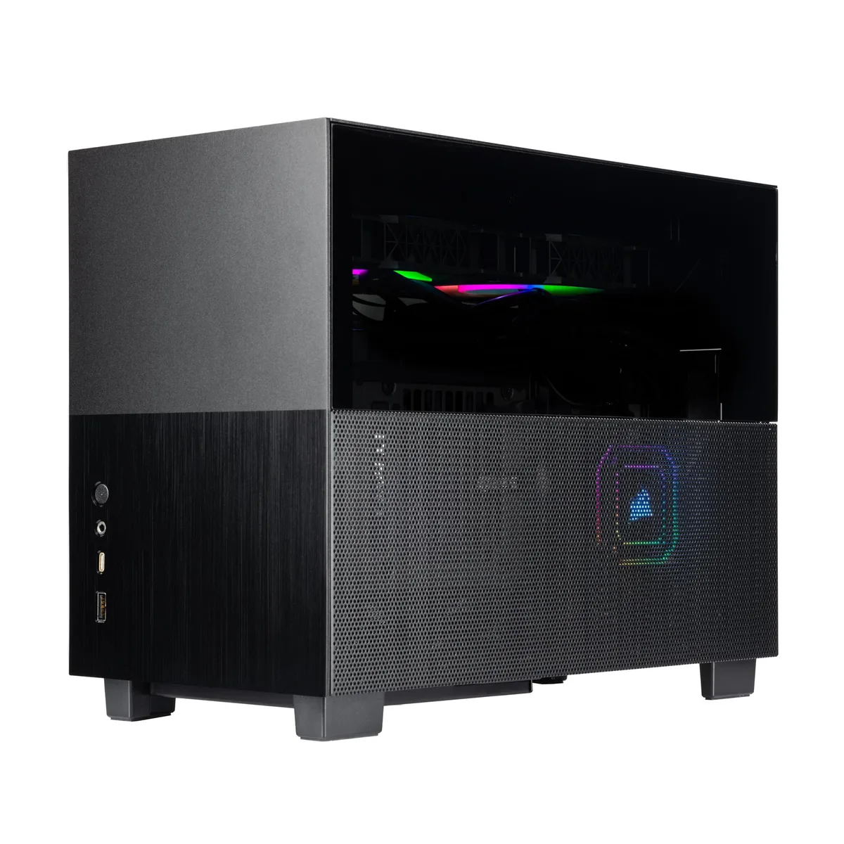 Velztorm Velztorm Natalix Mini ITX Gaming Desktop PC Ryzen 7 5800X GTX 1050 Ti 64GB DDR4 1TB PCIe SSD 240mm AIO 750W — product photo