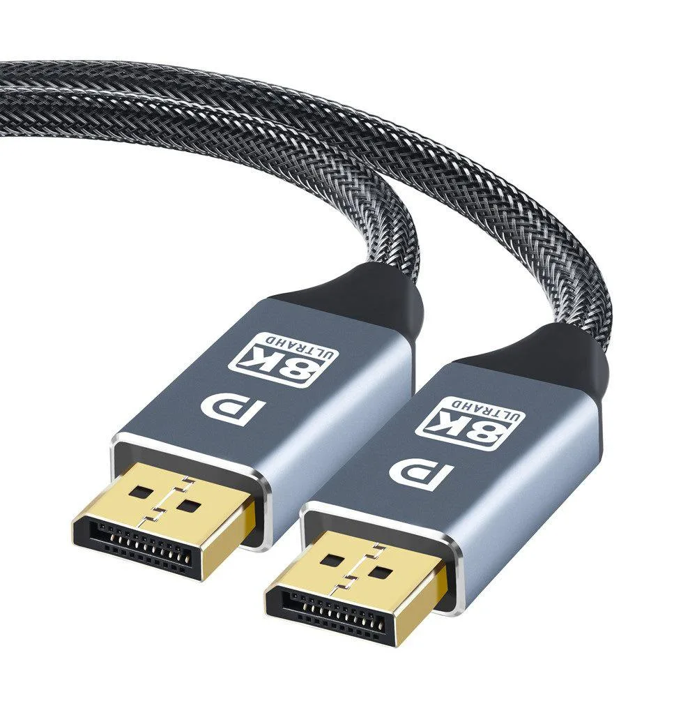 ESTONE ESTONE DP28 DisplayPort 1.4 cable 3.3 ft Gray 32.4Gbps 8K@60Hz 4K@144Hz Pure Copper — product photo