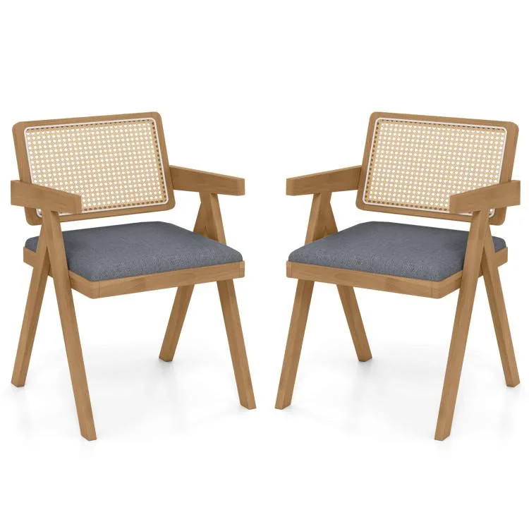 SlickBlue SlickBlue Rattan Accent Chair Set of 2 Gray — product photo