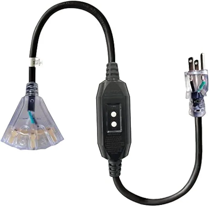 TAURKENAM TAURKENAM GFCI Lighted Extension Cord 3 Ft 15A 125V 1875W Power Adapter — product photo