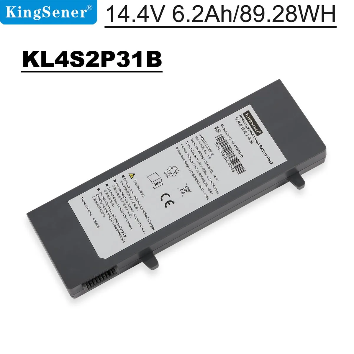 KingSener KingSener KL4S2P31B 14.4V 6.2Ah Li-ion Battery for SonoScape 41CR18 65-2 E2 E3 E1 Exp X1 X3 — product photo
