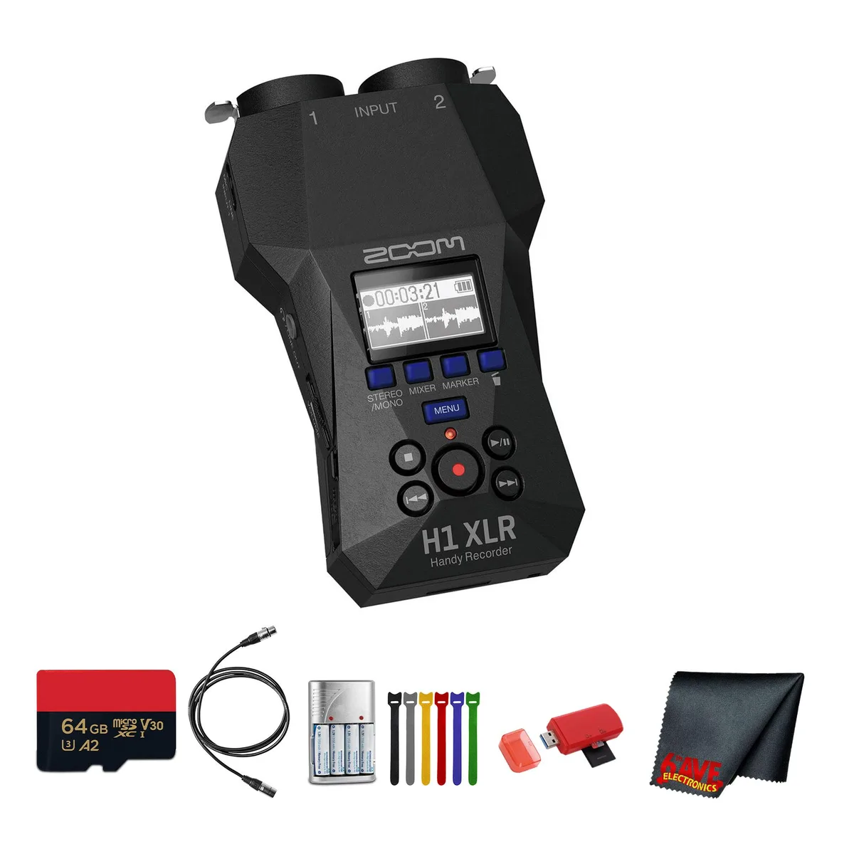 Zoom Zoom H1 XLR Voice Recorder 64GB Bundle — product photo