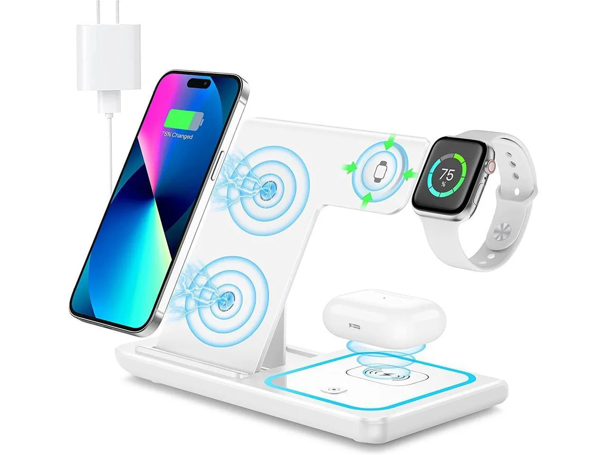 SUIUBUY SUIUBUY 3-in-1 Wireless Charger White 15W — product photo