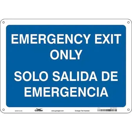 Condor Condor 467P20 Exit Sign Aluminum 14in W 10in H Emergency Exit Only/Solo — product photo