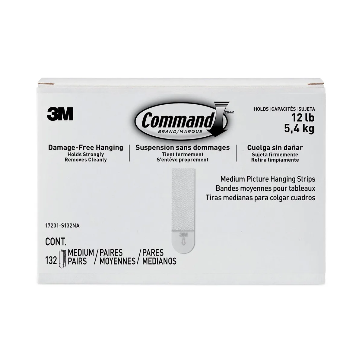 Command Command 17201-S132NA picture hanger, clear foam, PK132 — product photo