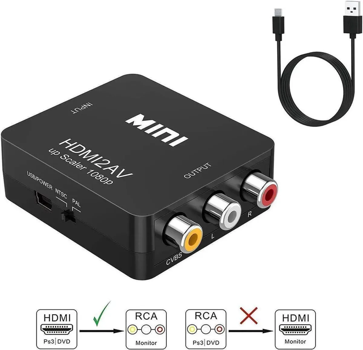 Vszerda Vszerda HDMI to AV media converter Black — product photo