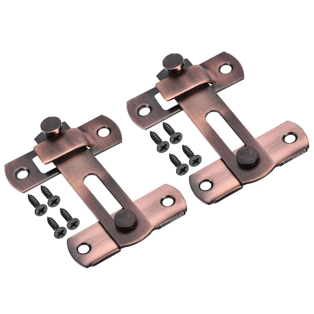 Unique-Bargains Unique-Bargains 3.9" x 2.8" Door Latch Red Bronze Tone 2Pcs — product photo