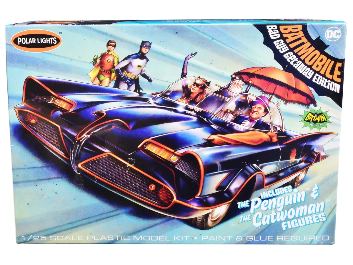 Polar Lights Polar Lights 1966 Batmobile Bad Guy Getaway Edition 1/25 Scale Model Kit 90 Parts — product photo