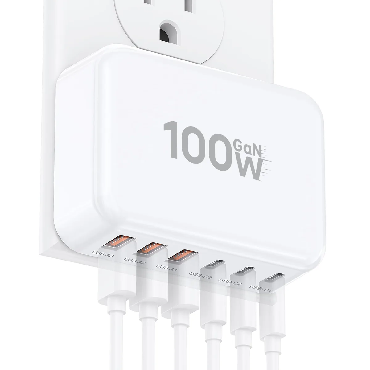  CSODINCE HNT-PC609 6-port USB charger 100W white — product photo