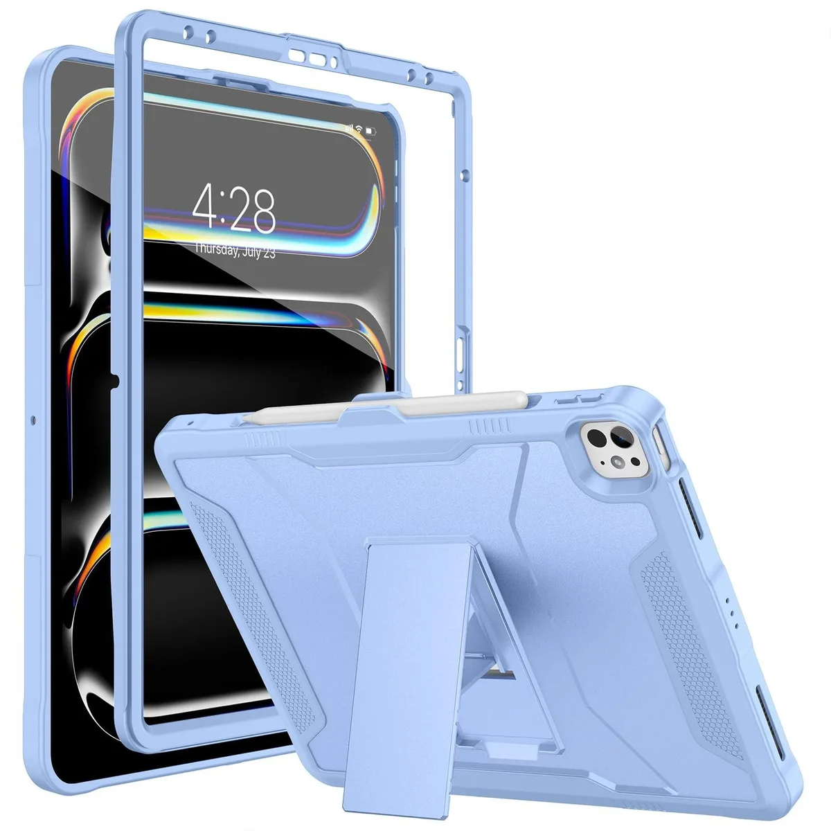 BESIGN BESIGN Rugged Shockproof Case 13" &amp; 12.9" iPad Pro/Air Light Blue 2 in 1 accessory — product photo