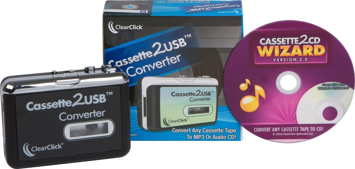 ClearClick ClearClick Cassette2USB Converter USB 2.0 with Cassette2CD Wizard 2.0 Software — product photo