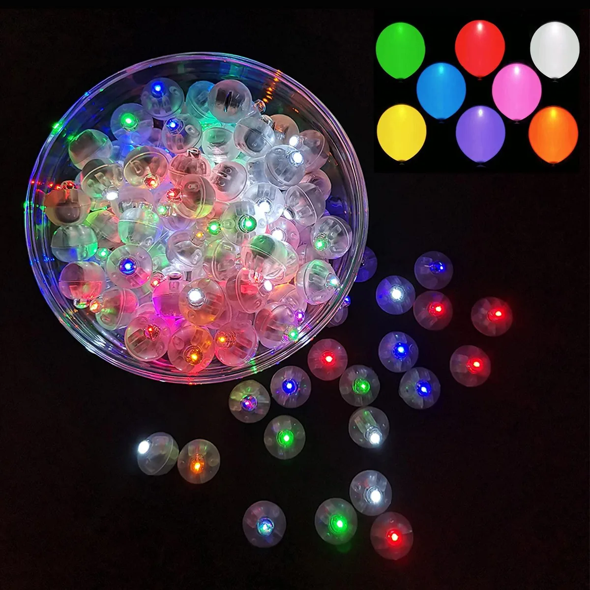 One hundred multicolour LED mini lights on a blue wire, fifteen point seven five feet long