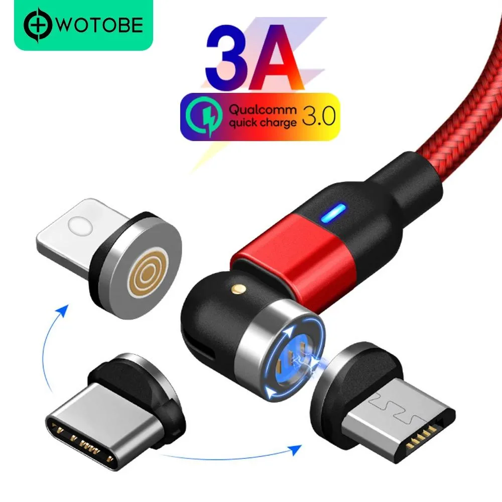Hetai Tech Hetai Tech Magnetic USB Cable Micro USB to USB A 3A 520° Rotation QC3.0 — product photo