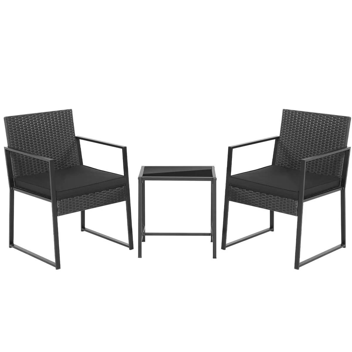 SlickBlue SlickBlue 3-Piece Patio Furniture Set Black 2 Chairs 1 Table 23 21 32 18 19 — product photo