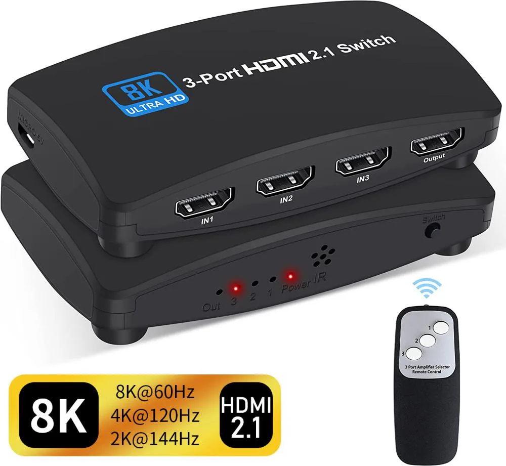 Jansicotek Jansicotek OZ8Q3 3-in-1 8K 60Hz HDMI 2.1 video switch — product photo