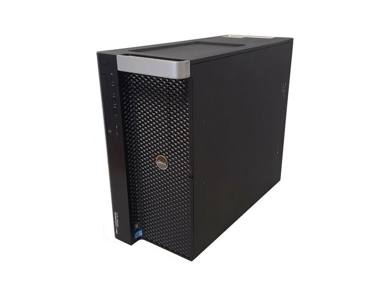 Large black tower workstation with Dell Precision branding