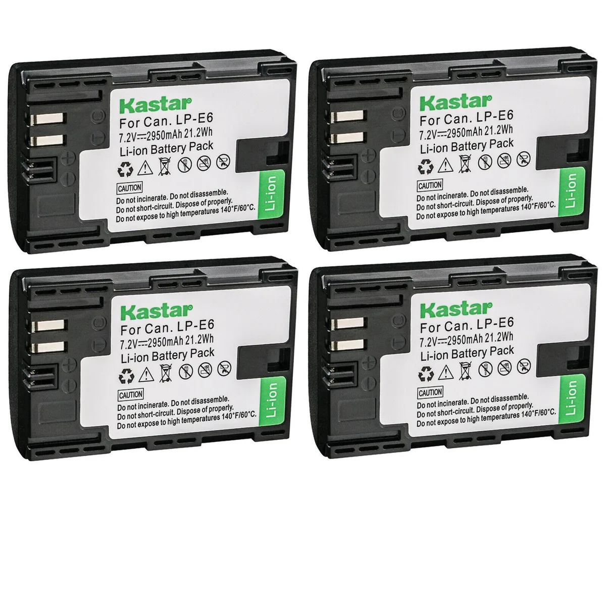 Kastar Kastar 4-Pack LP-E6 Camera Battery 21.2 Wh 2950 mAh 7.2 V — product photo