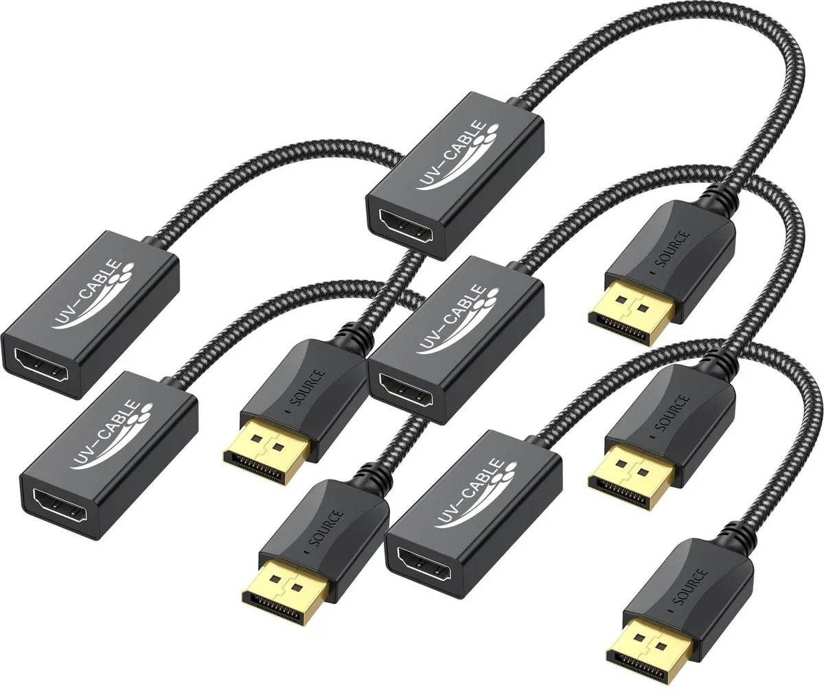 BESIGN BESIGN DisplayPort to HDMI Adapter 4K 5-Pack Black — product photo