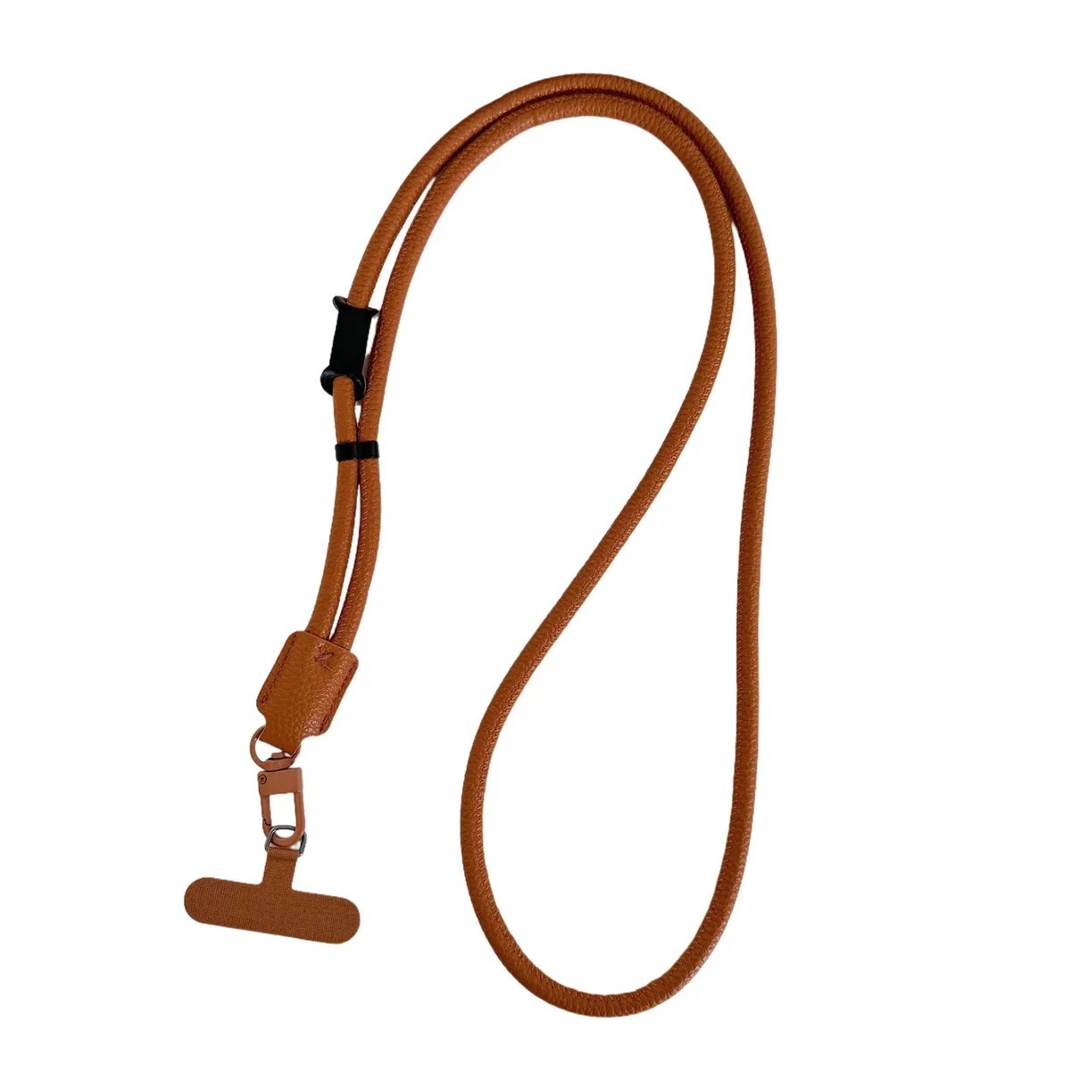 BIBOBIYB YB00071 Phone Leather Lanyard Adjustable Crossbody Strap Brown — product photo
