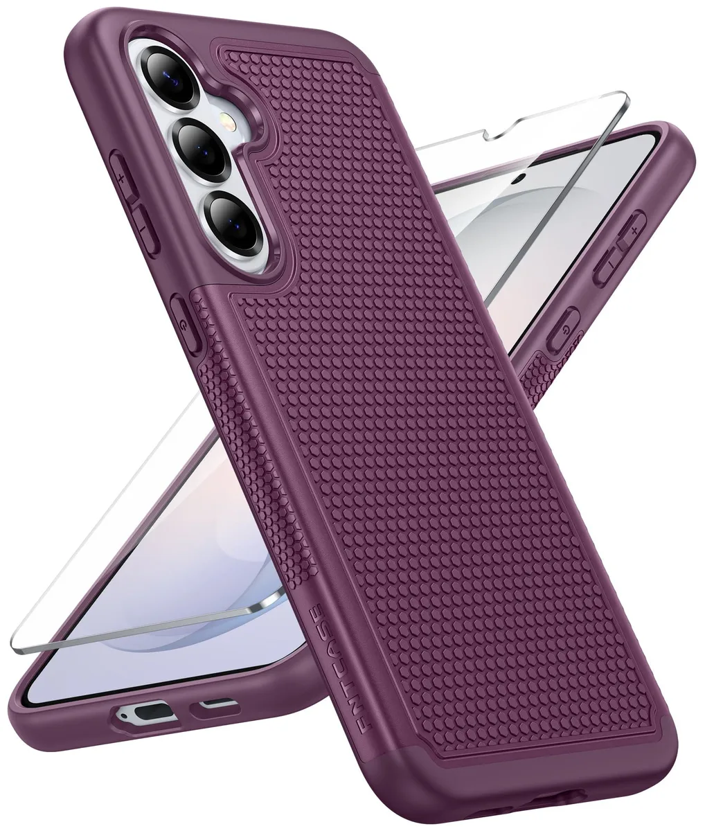 FNTCASE Samsung Galaxy S26 Case Burgundy Dual Layer — product photo