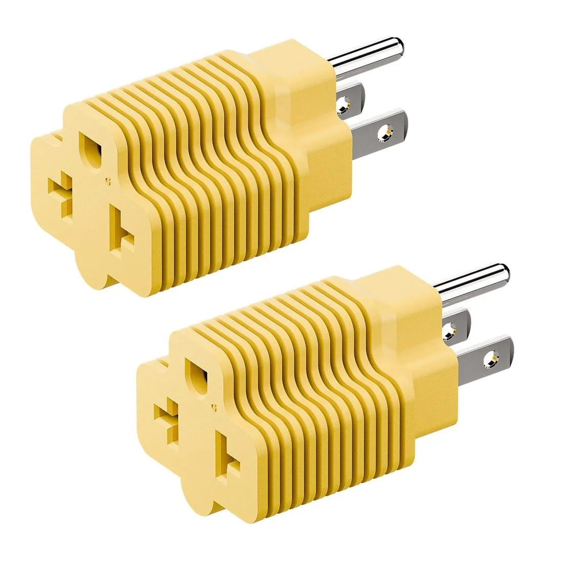 LORDWORLD LORDWORLD 15A to 20A NEMA 5-15P to 5-20R Adapter 2-Pack Yellow — product photo